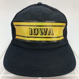 Vintage Iowa Hawkeyes Mesh Back Snapback Hat Black Sportcap Youngan‎